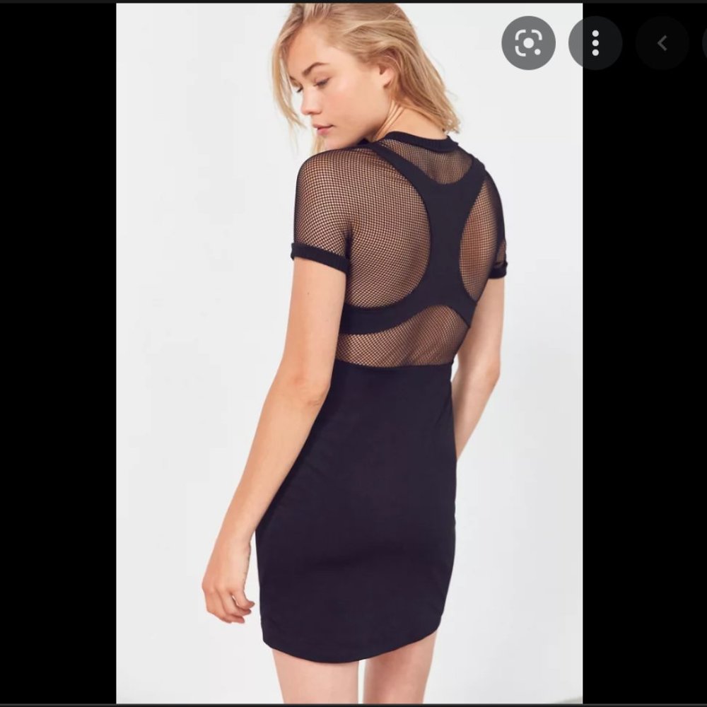Fishnet Bodycon Mini Black Dress - New